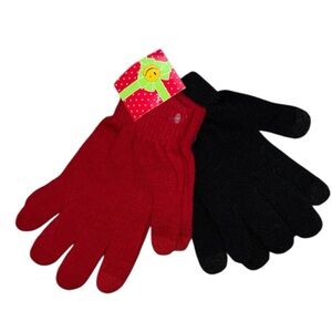 NWT Cozy Red and Black Gloves